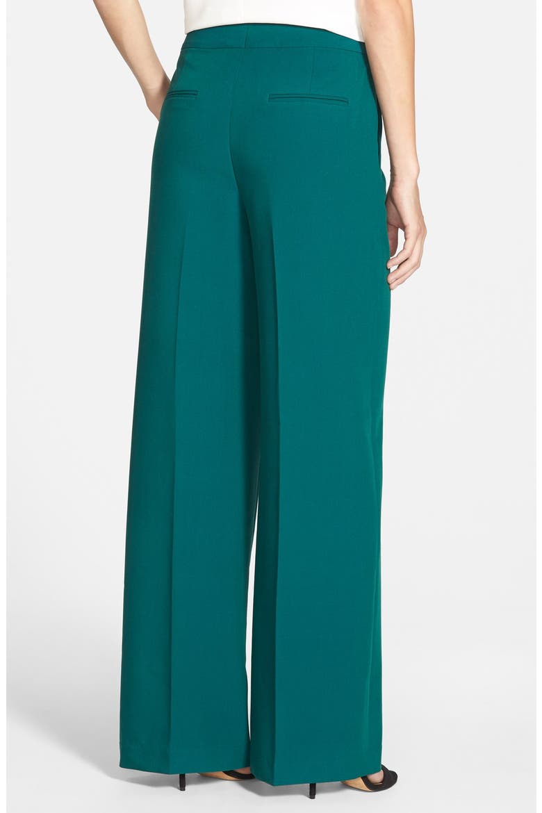 Flat Front Wide Leg Pants, Alternate, color, GREEN BOTANICAL