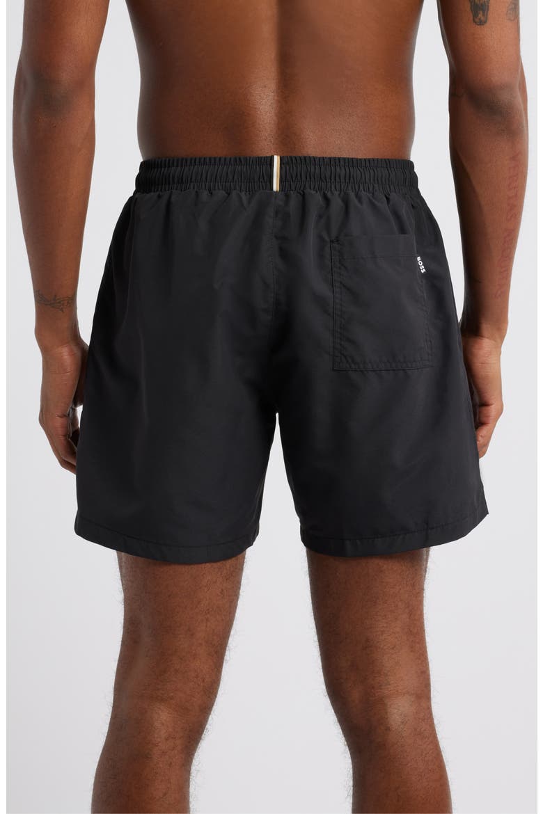 Dolphin Swim Trunks, Alternate, color, BLACK
