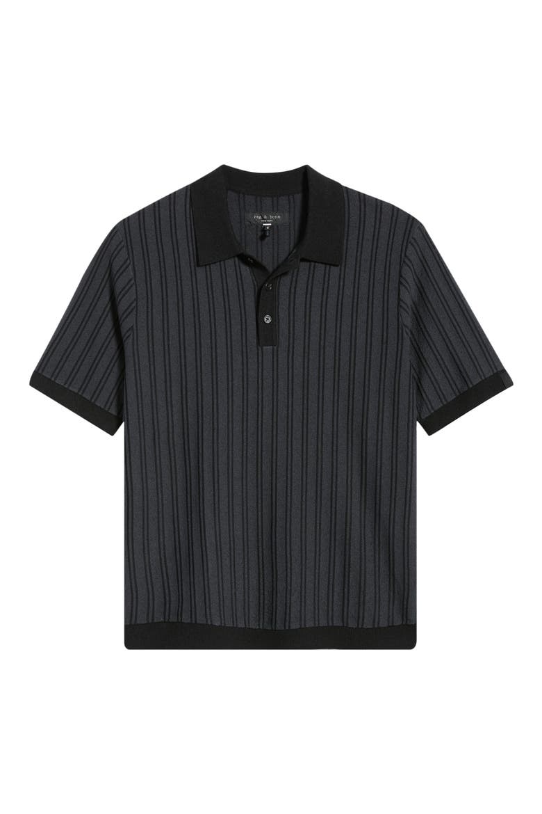 Zuma Stripe Terry Cloth Polo, Alternate, color, NAVY