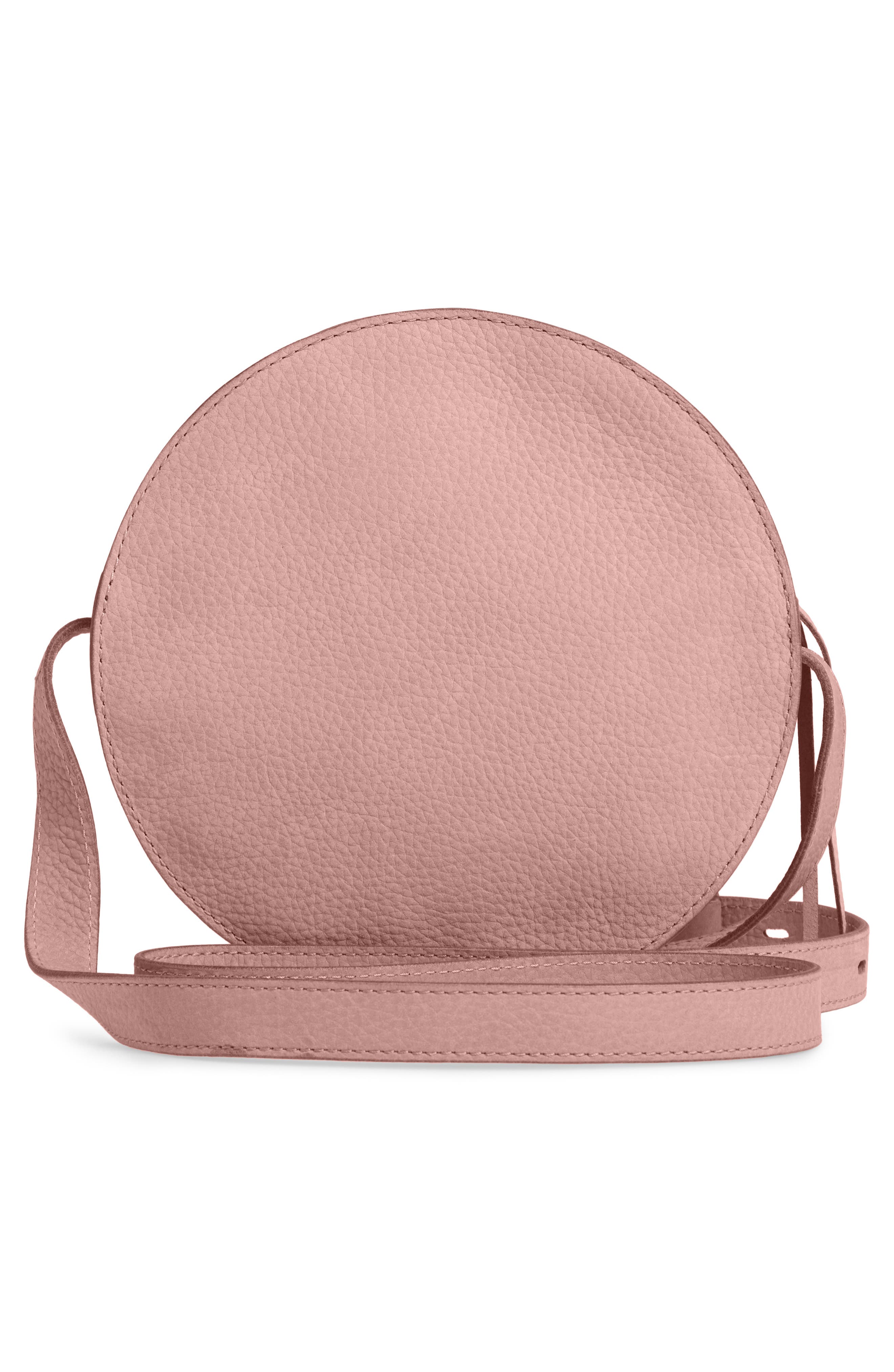 Madewell The Simple Circle Nubuck Leather Crossbody Bag, Alternate, color, 