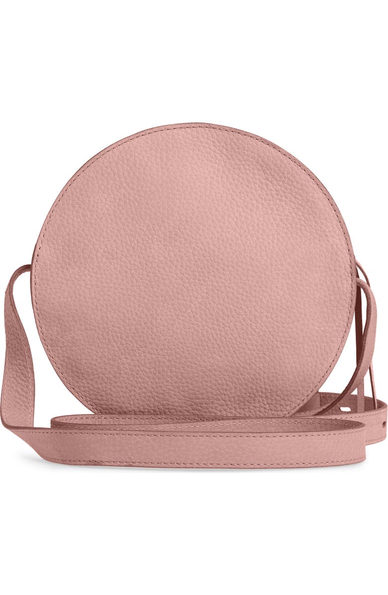 Madewell The Simple Circle Nubuck Leather Crossbody Bag, Alternate, color,