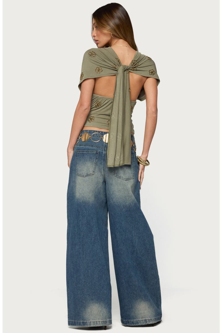 Ellora Beaded Crop Top, Alternate, color, OLIVE