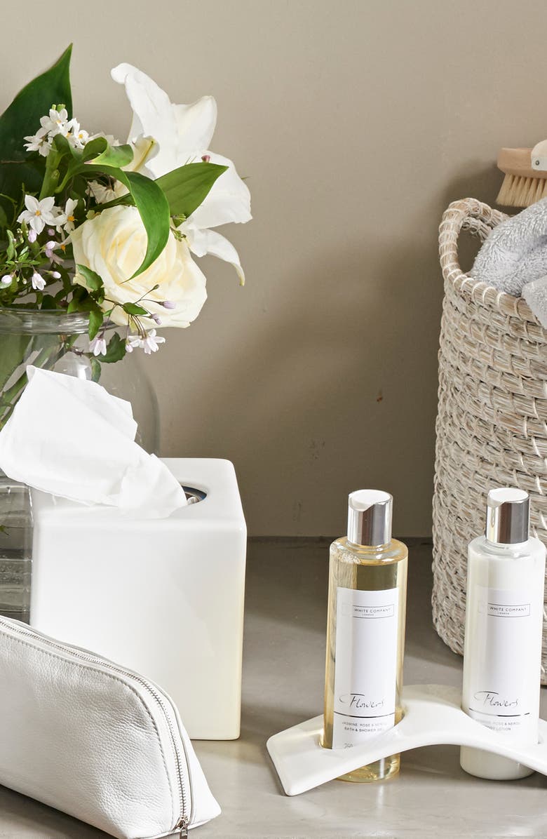 The White Company Newcombe Ceramic Tissue Box Cover, Alternate, color,