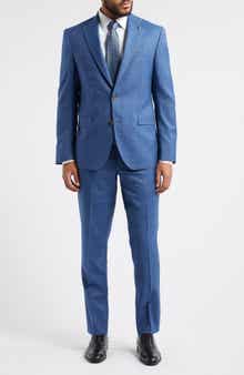 Jack Victor Esprit Blue Mélange Plaid Super 120s Wool Suit
