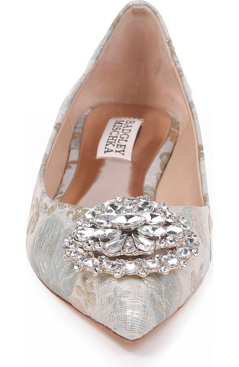 Badgley Mischka Collection Badgley Mischka 'Davis' Crystal Embellished Pointy Toe Flat, Alternate, color,