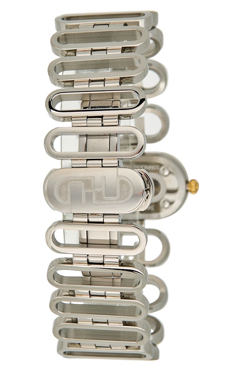 Fendi O'Lock Two-Tone Diamond Bracelet Watch, 28.3mm x 14.8mm, Alternate, color, 