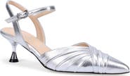 Ron White Quinelle Ankle Strap Pointed Toe Kitten Heel Pump