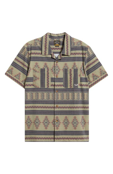 Palmetto Geo Pattern Cotton Camp Shirt