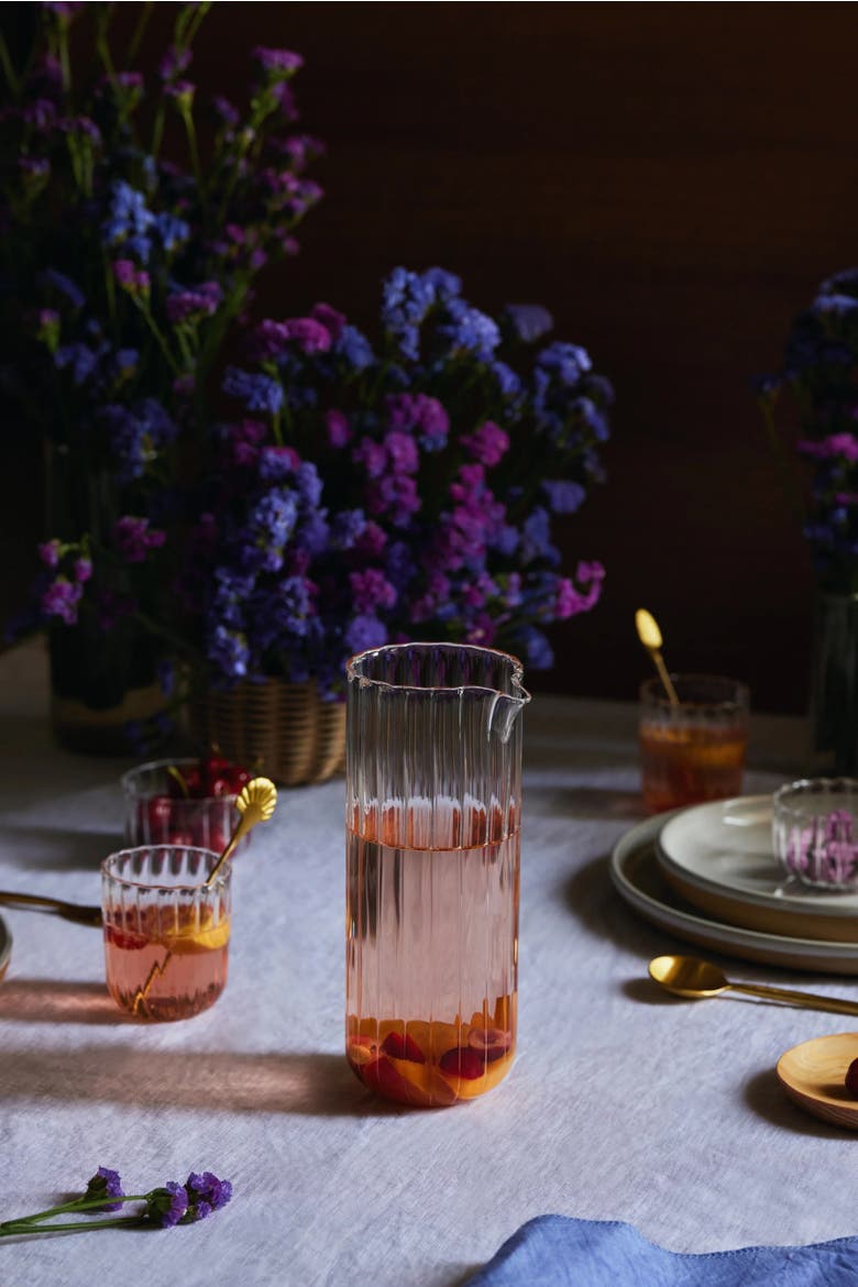 Kira Glass Pitcher, Alternate, color, Clear