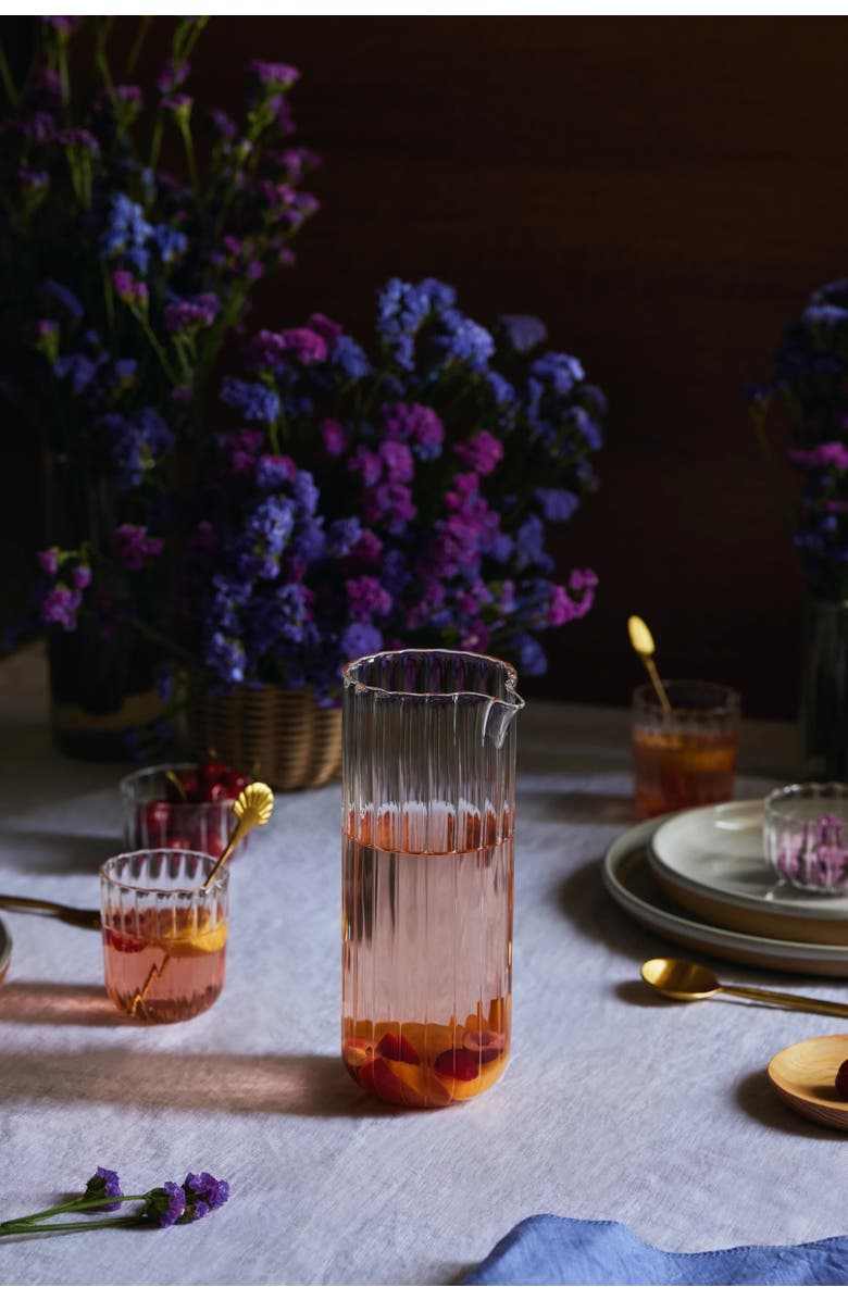 Fleck Kira Glass Pitcher, Alternate, color, Clear