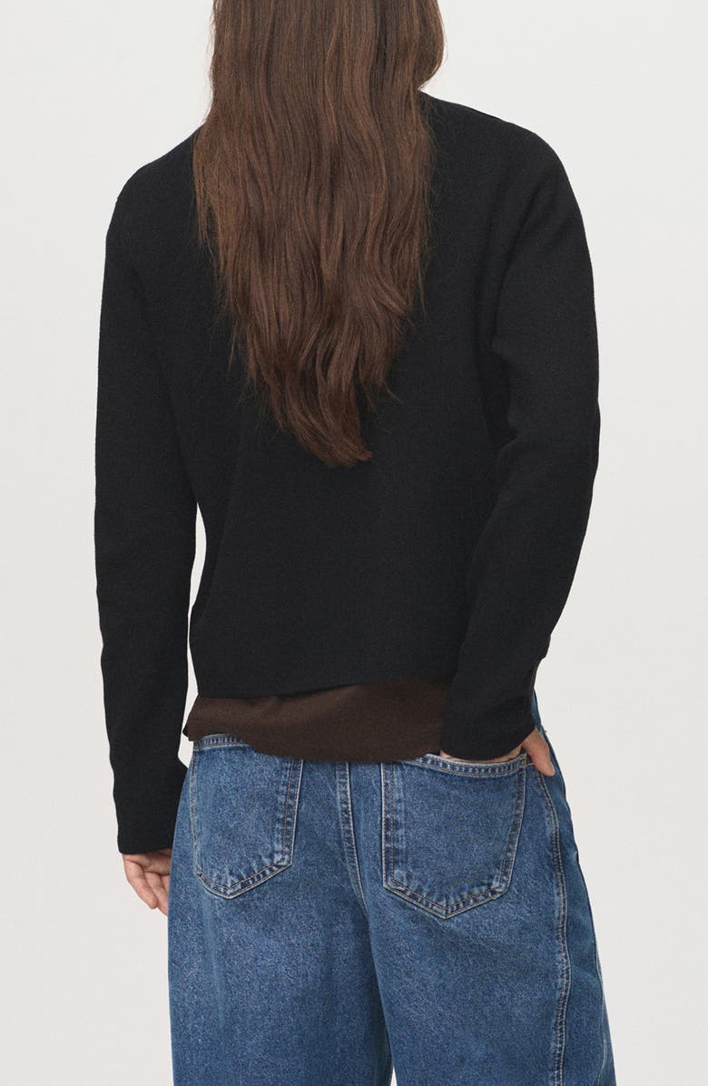 MANGO Funnel Neck Sweater, Alternate, color, Black