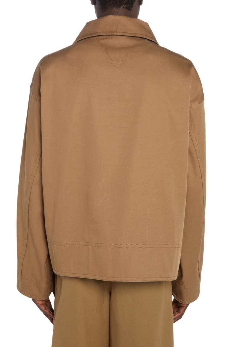 Cotton Gabardine Half Zip Jacket, Alternate, color, DARK SAND