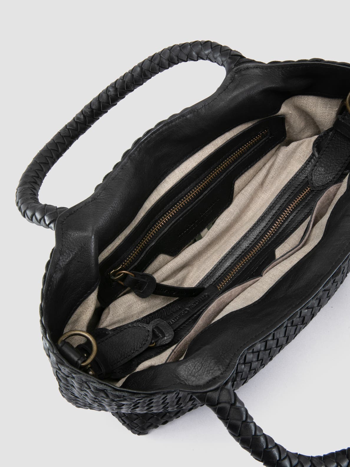 Officine Creative Raquel 001 Hand-Woven Shoulder Bag, Alternate, color, Black