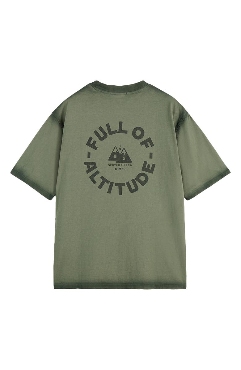 Scotch & Soda Loose Fit Garment Dyed Cotton Graphic T-Shirt, Alternate, color, Thyme