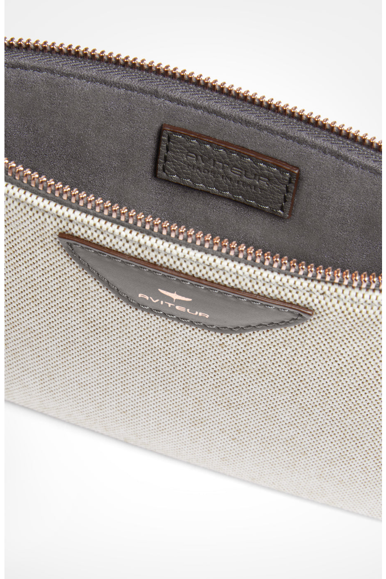 Canvas Leather Trim Travel Pouch, Alternate, color, Elephant Grey