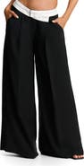 Naked Wardrobe Foldover Waist Wide Leg Trousers