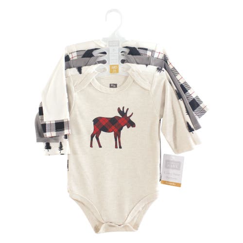 Hudson Baby Five-piece Collection Of Long-sleeve Cotton Bodysuits In Neutral