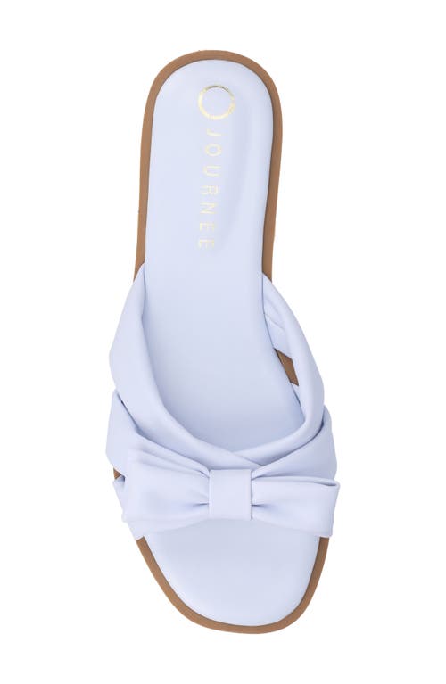 Shop Journee Collection Prylin Bow Slide Sandal In Light Blue