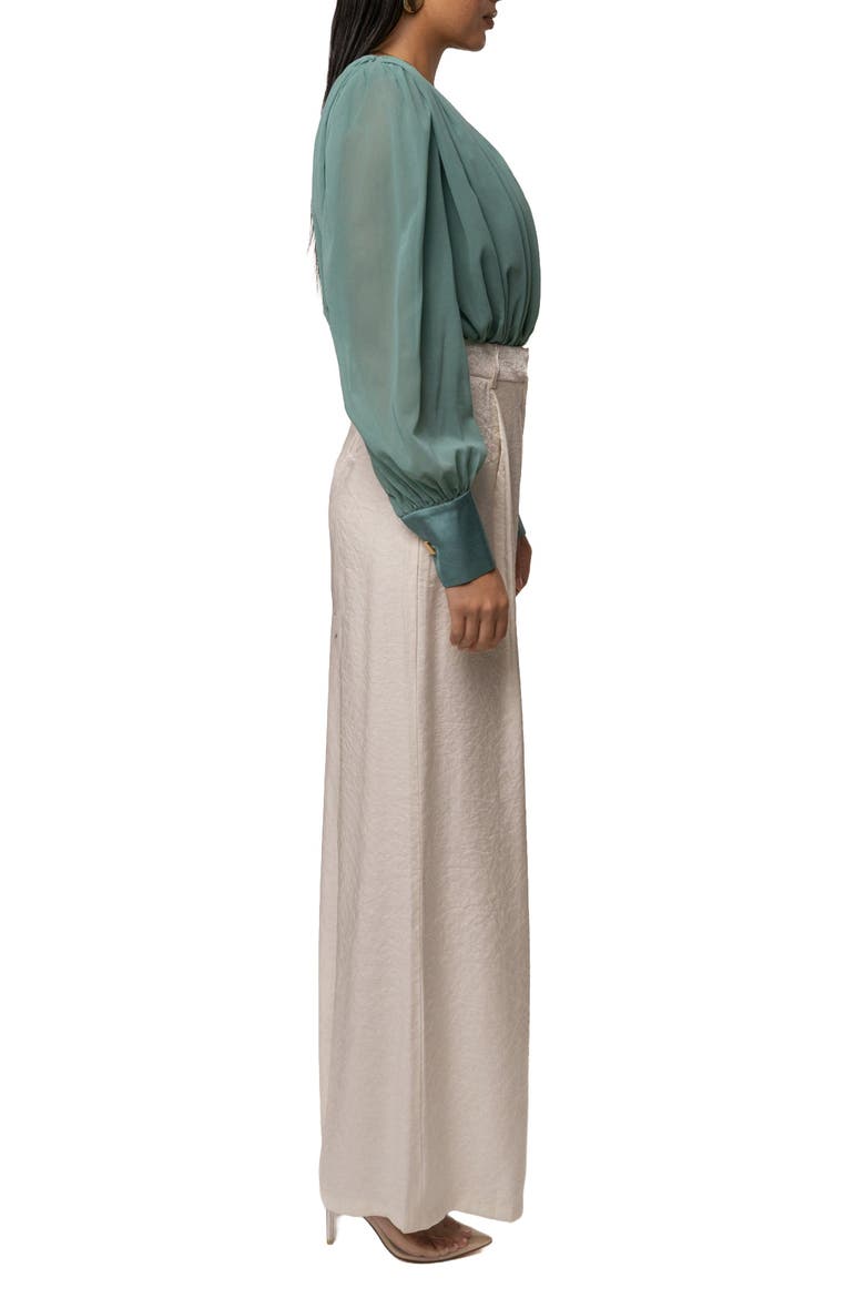 Refined Pleated Chiffon Top, Alternate, color, Teal