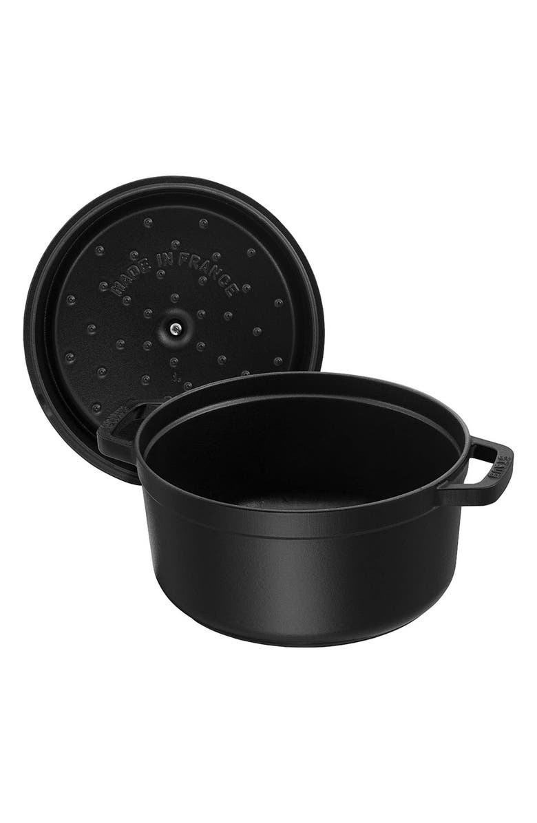 Staub 7-Quart Enameled Cast Iron Dutch Oven, Alternate, color, Black Matte