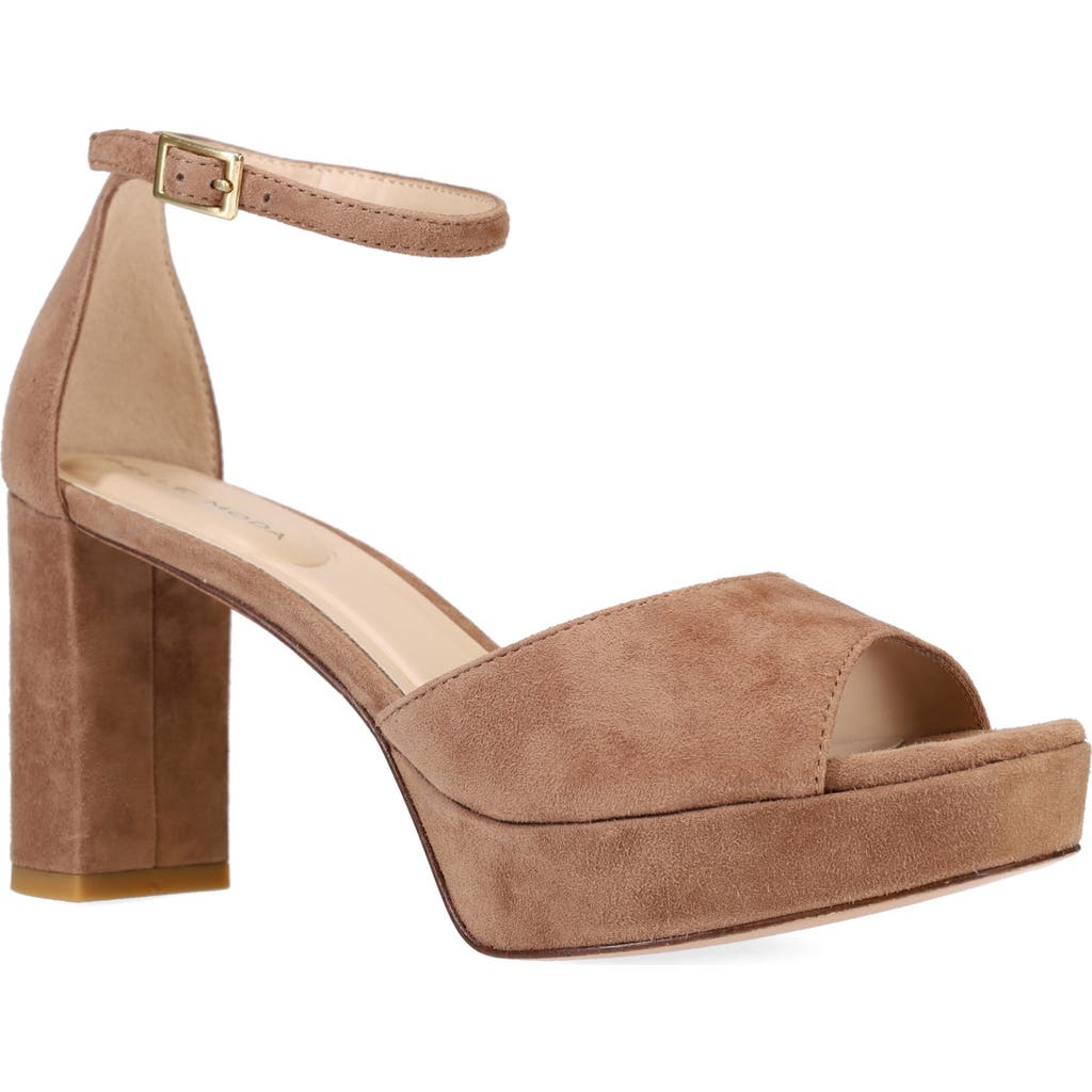 Pelle Moda Pearly Ankle Strap Platform Sandal In Brown