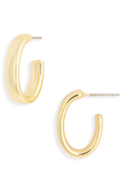 Demi-Fine Oval Hoop Earrings