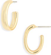 NORDSTROM RACK Demi-Fine Oval Hoop Earrings