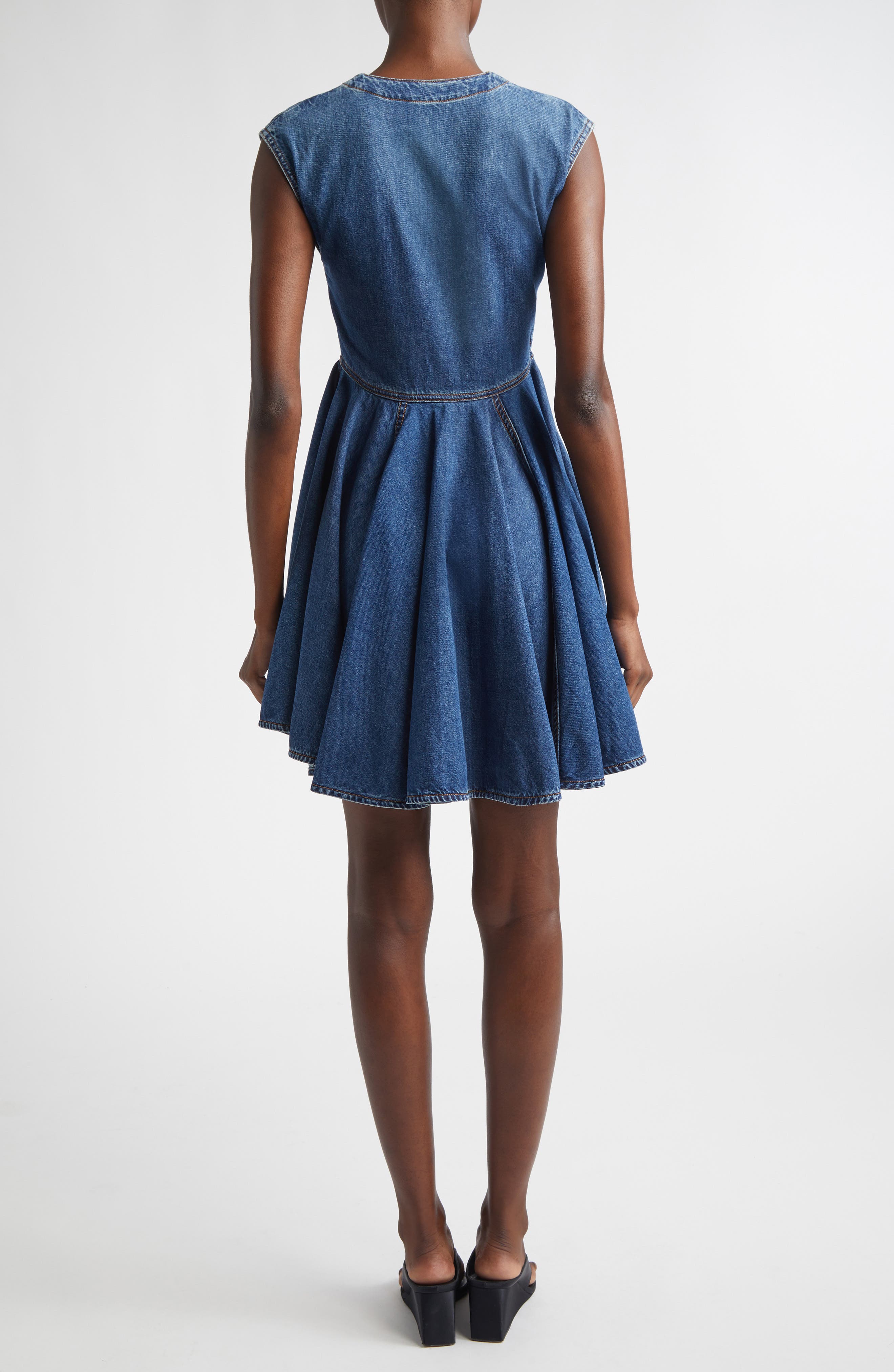 denim dress with wedges Denim, but make it chic This matching set is the perfect mix of polished and effortless. Dress it up with wedges or keep it casual for everyday wear