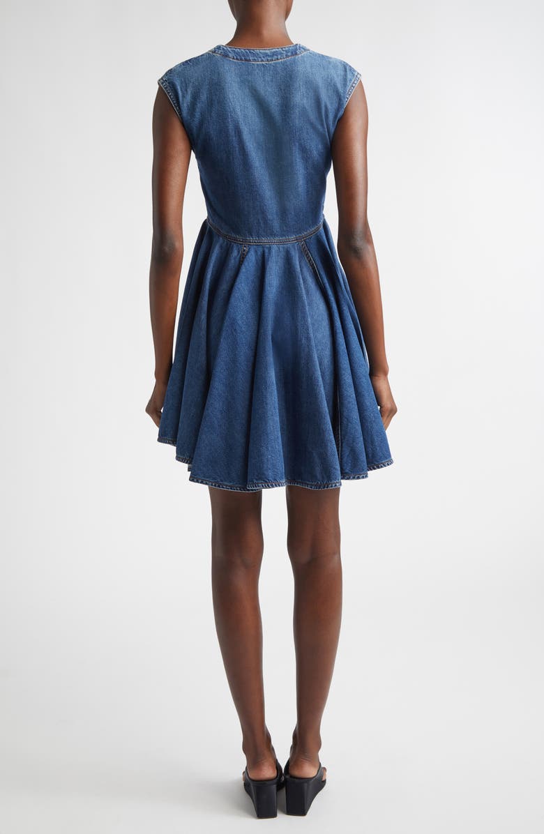 Alaïa Denim Wrap Dress, Alternate, color, Bleu Mineral