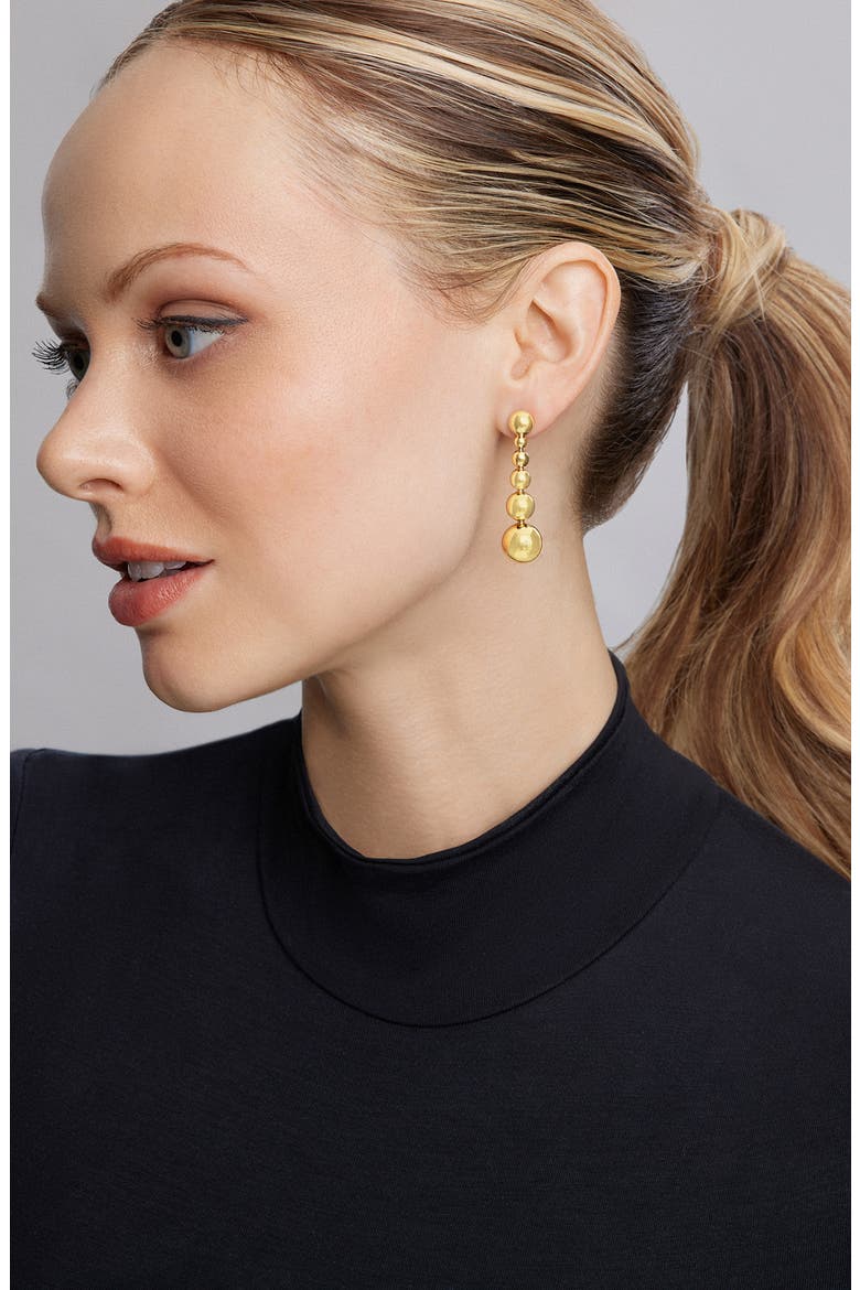 Caviar Ball Drop Dangle Earrings, Alternate, color, GOLD