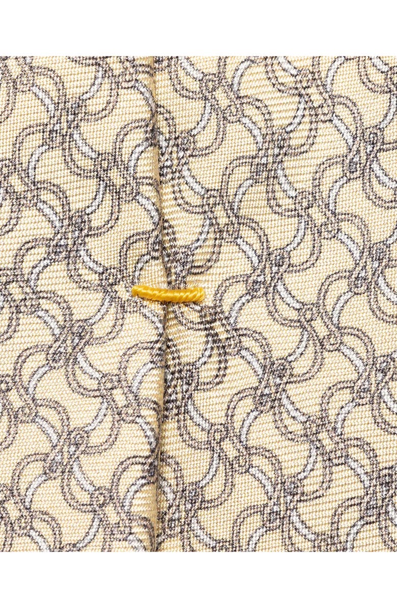 Eton Yellow Vine Print Silk Tie, Alternate, color, Light Yellow