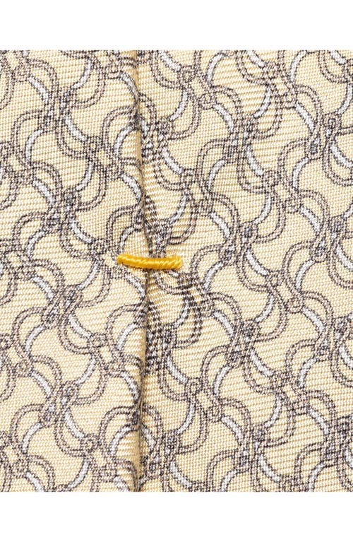 Eton Yellow Vine Print Silk Tie In Neutral