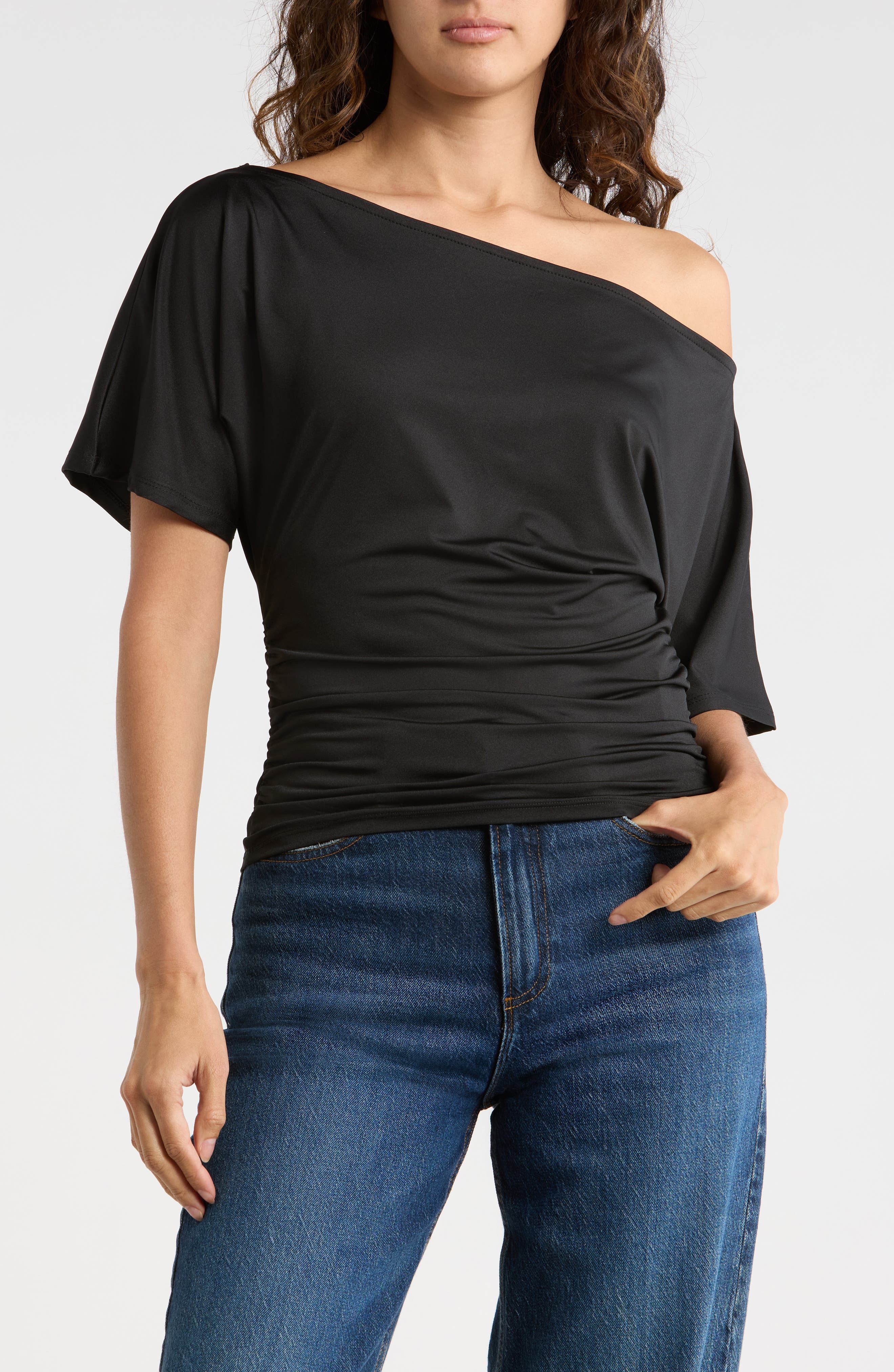 Madden Girl Asymmetric Off the Shoulder Top