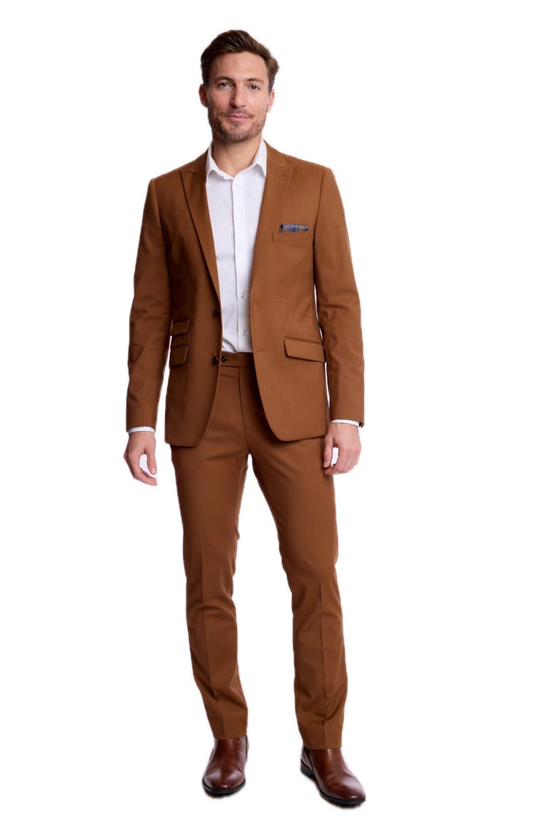 Ashton Slim Fit Peak Lapel Suit Jacket, Alternate, color, PECAN