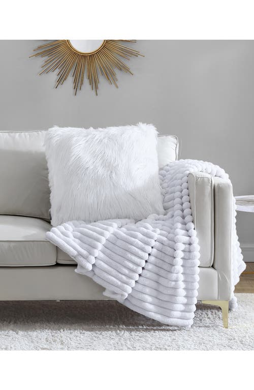 Juicy Couture Faux Fur Throw Pillow In White