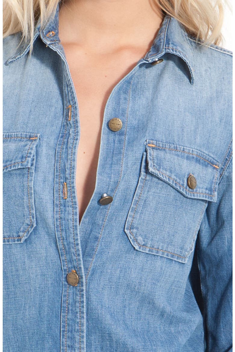 'The Perfect' Denim Shirt, Alternate, color, RIPTIDE