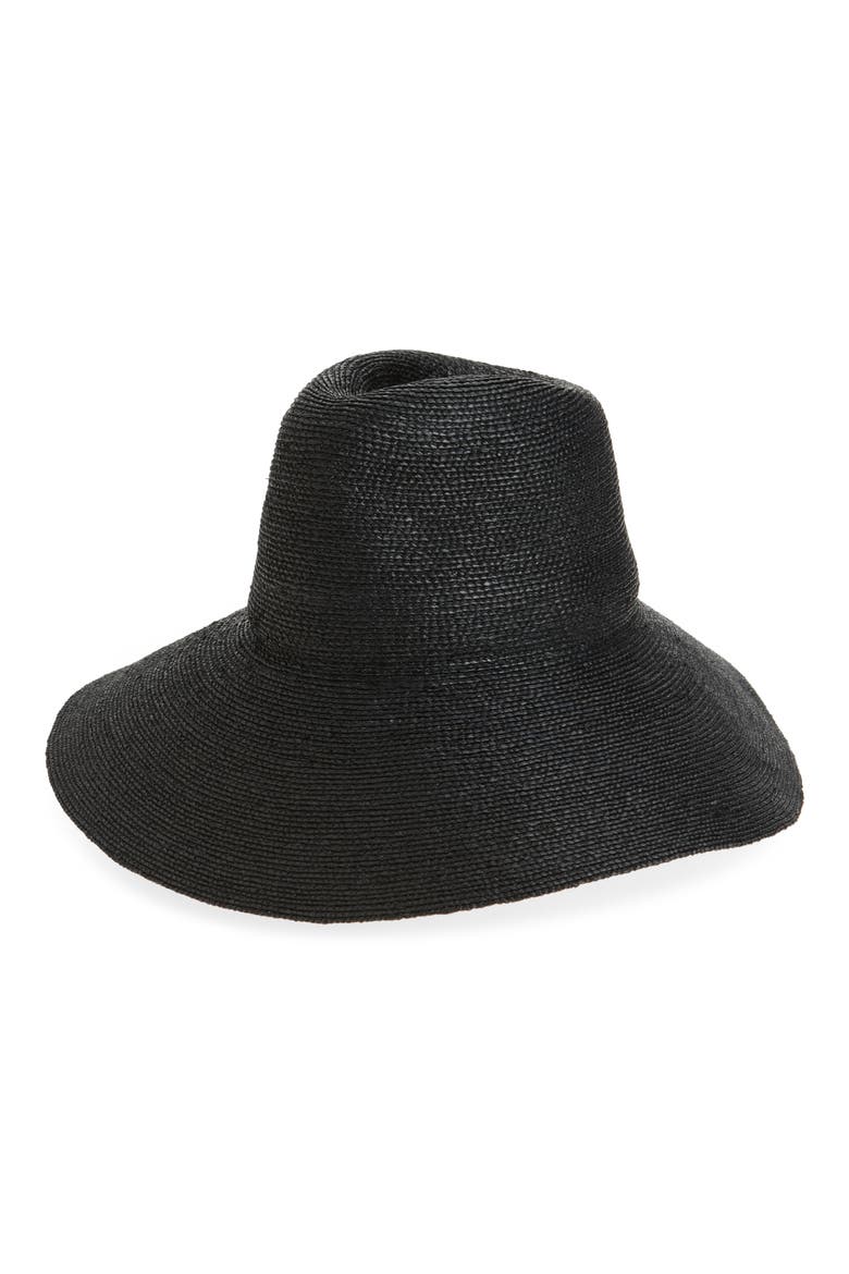 Collette Straw Sun Hat, Main, color, BLACK