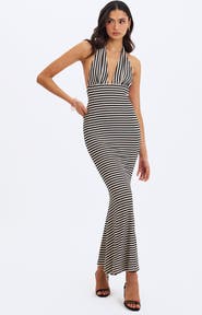 Miss Circle Hannah Lyocell Jersey Striped Mermaid Maxi Dress