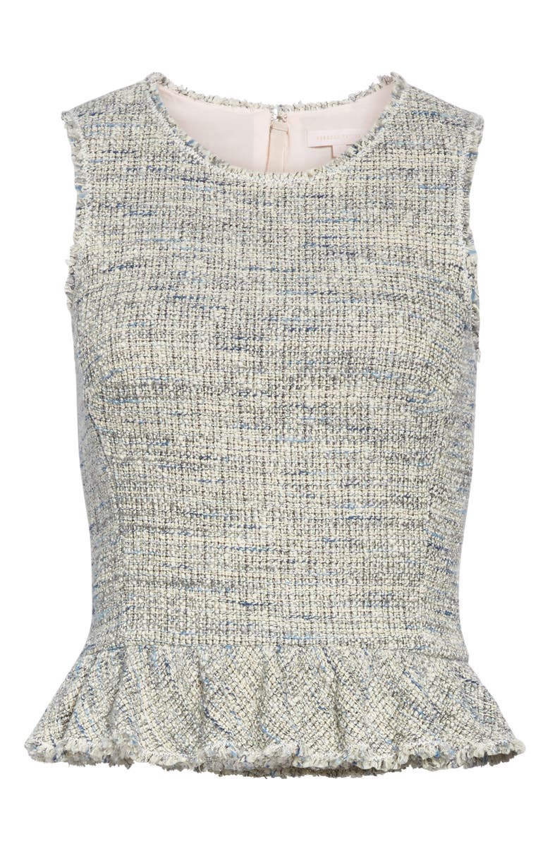 Rebecca Taylor Sleeveless Tweed Peplum Top, Alternate, color, 