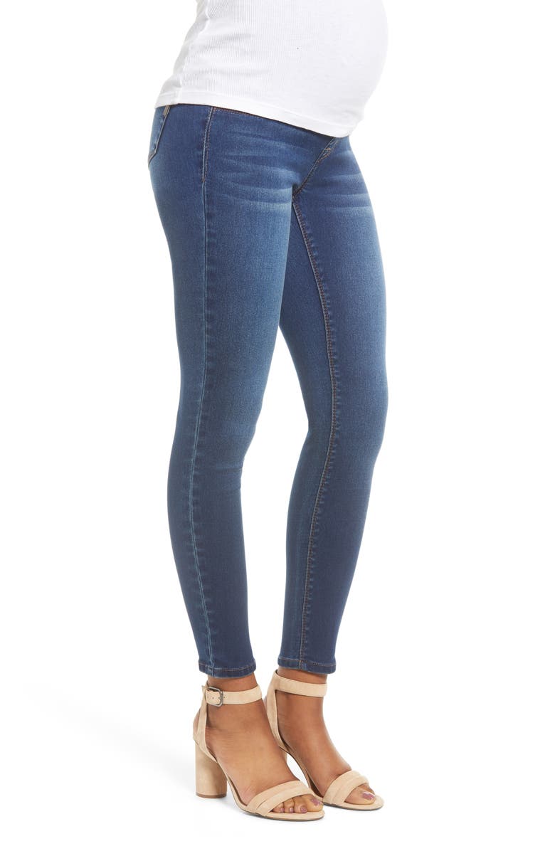 1822 Denim Butter Ankle Skinny Maternity Jeans, Alternate, color, 