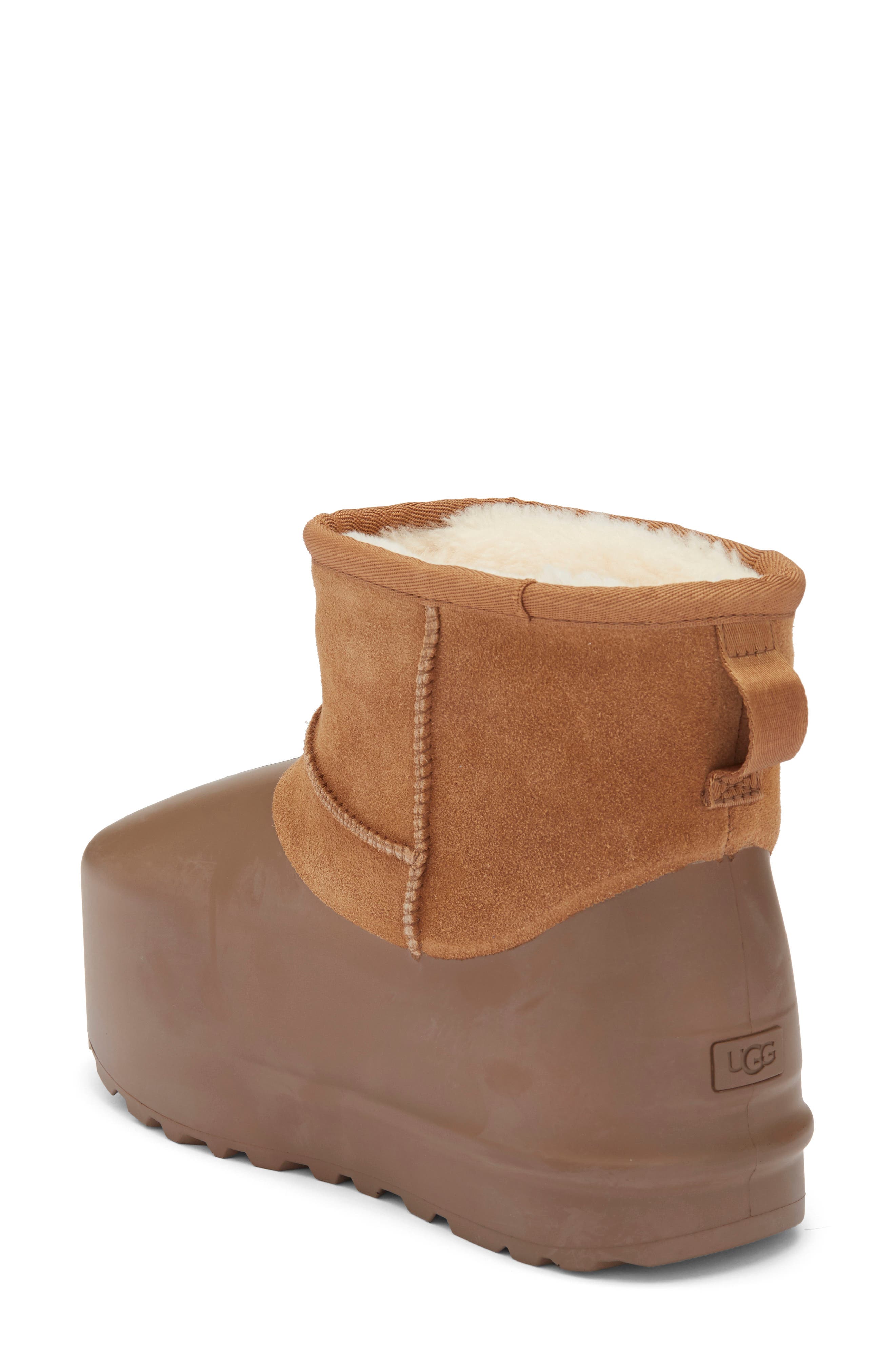 UGG<sup>®</sup> Gender Inclusive Classic Mini Pumped Molded UGGplush Boot, Alternate, color, Chestnut