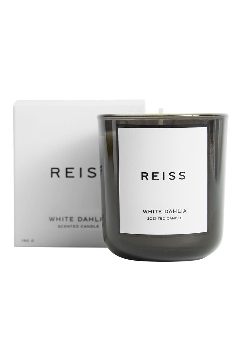 White Dahlia Scented Candle, Alternate, color, BLACK