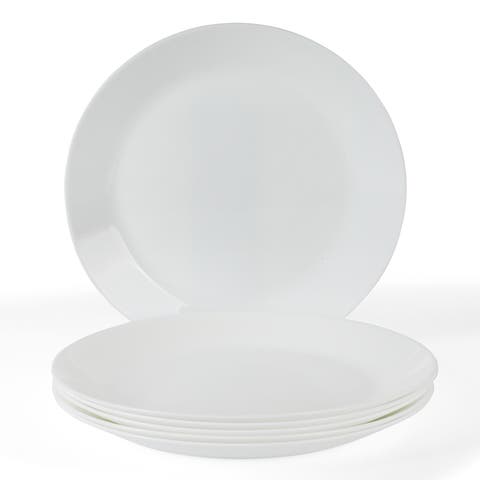 Opalton 6-Piece Chip Resistant Opal Glass Dinner Plate Set
