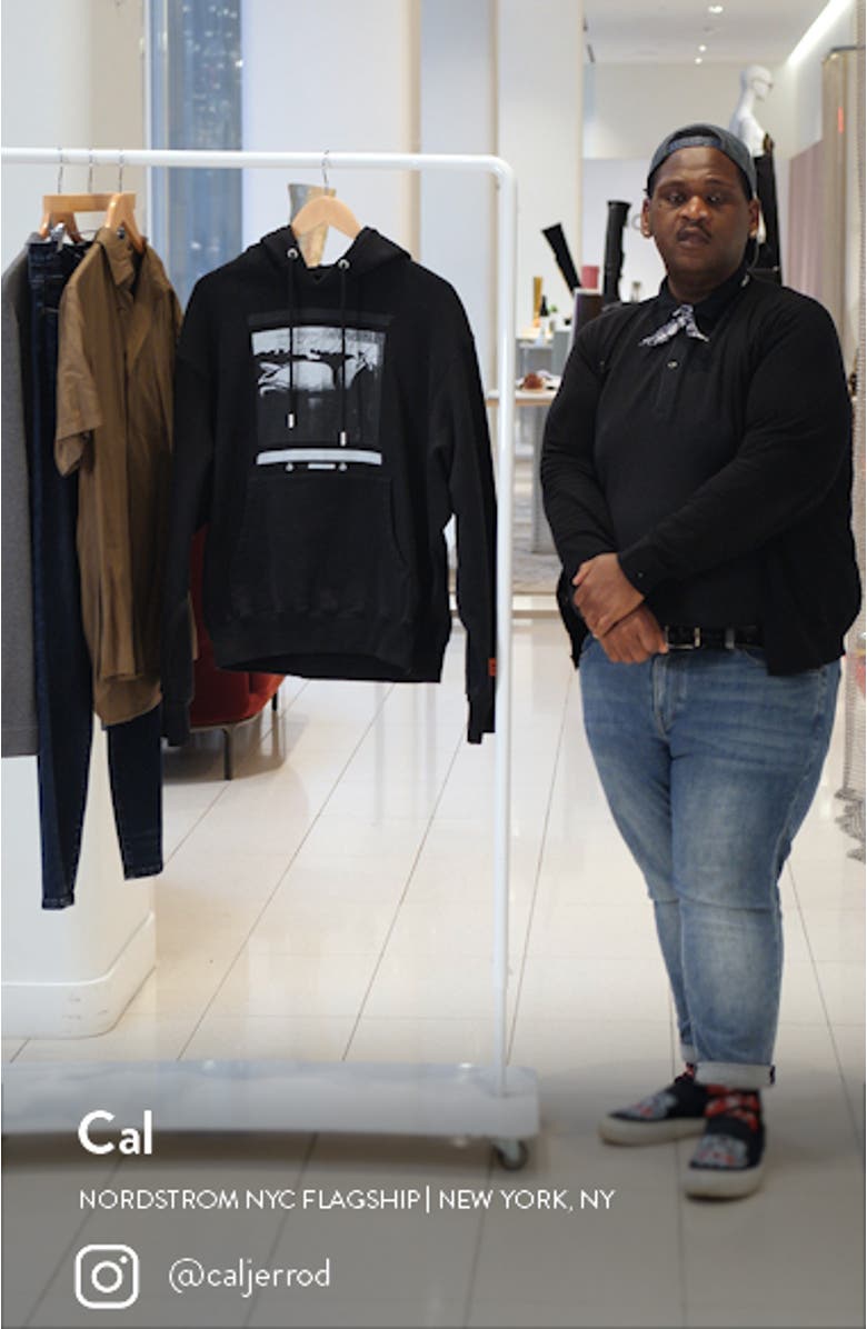 Misprinted Heron Cotton Graphic Hoodie, sales video thumbnail