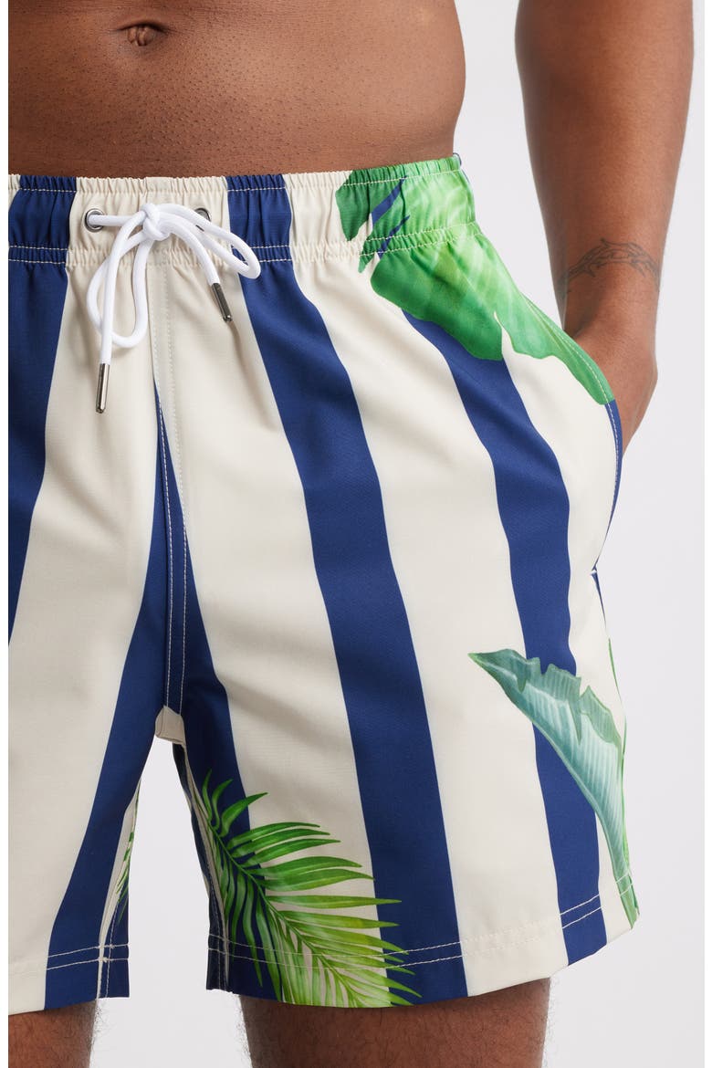 Green Palm Swim Trunks, Alternate, color, GREEN