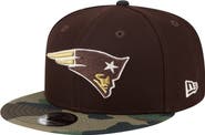 New Era Men's New Era  Dark Brown New England Patriots Burnt Wood Camo 9FIFTY Snapback Hat