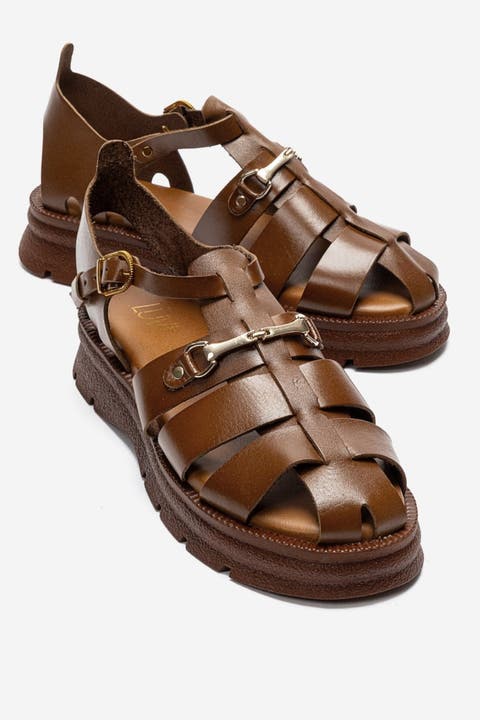 Riela Leather Buckle Sandal