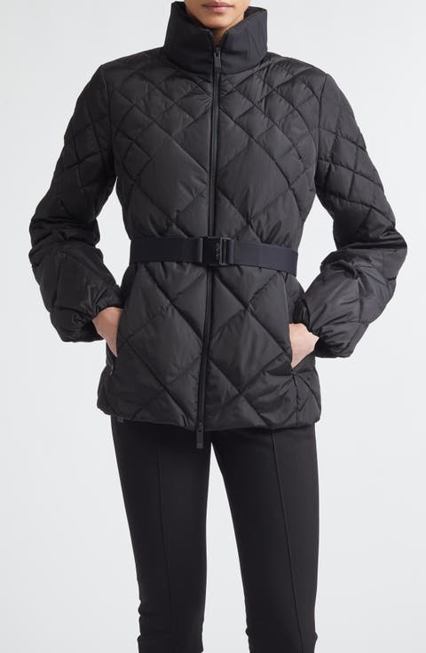 Balsamine Belted Water Repellent Quilted Down Jacket