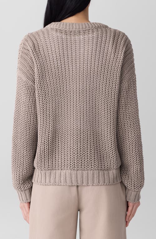Eileen Fisher Crewneck Organic Cotton Sweater In Gray