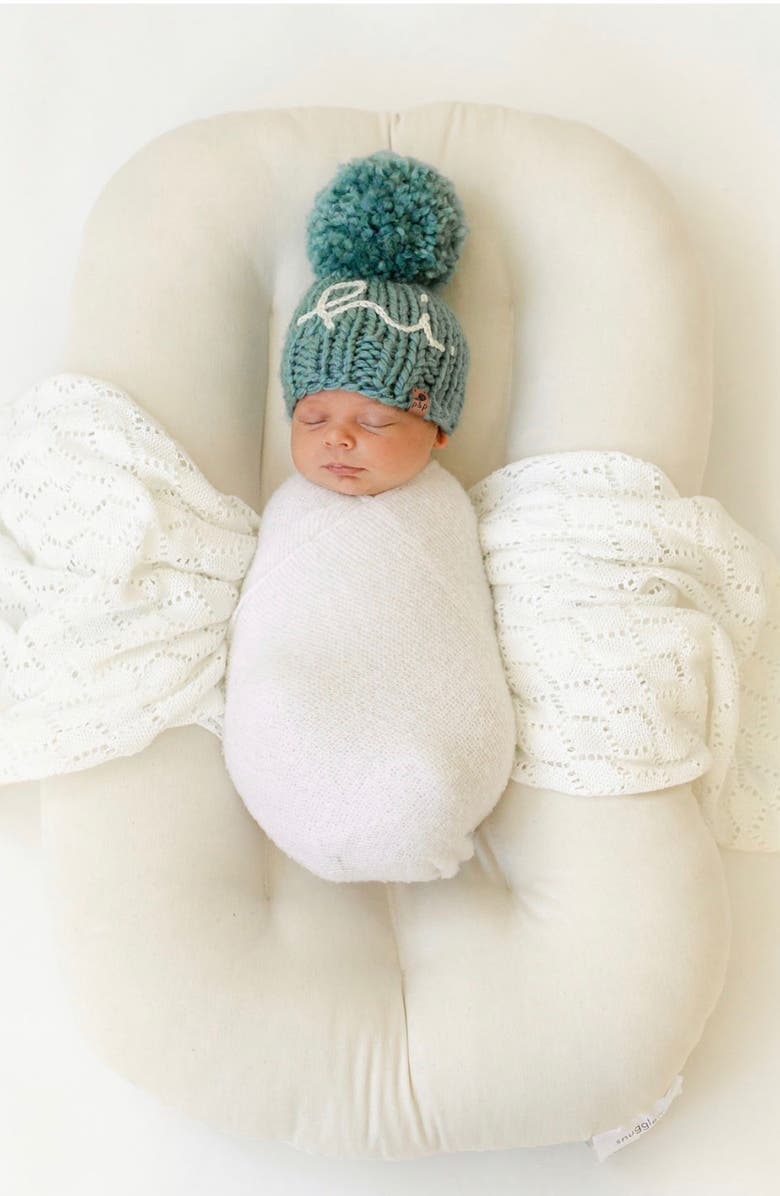 PINE + POPPY Hi Embroidered Pompom Hat, Alternate, color, 